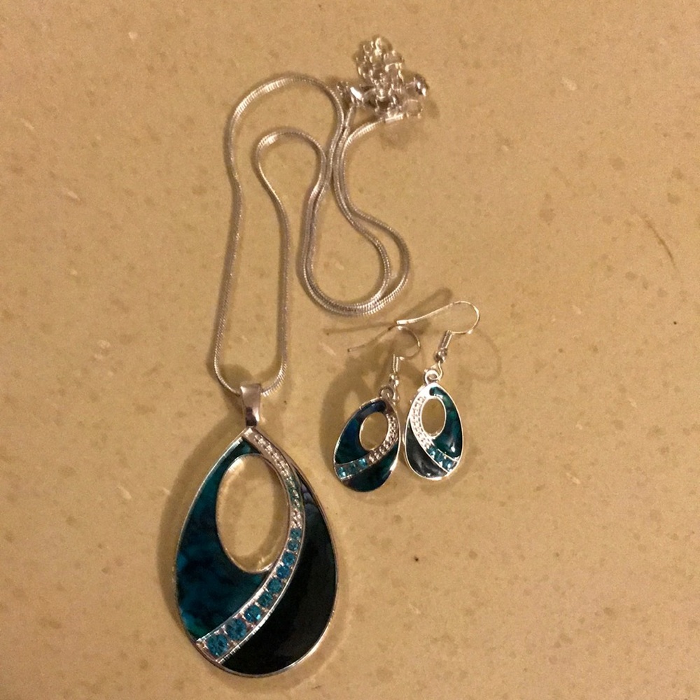 necklace and earrings